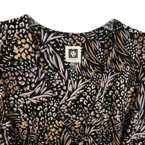 NWT Anne Klein Womens Size 16 Mixed Print Stretch Jersey Faux Wrap Dress NEW - Picture 2 of 4